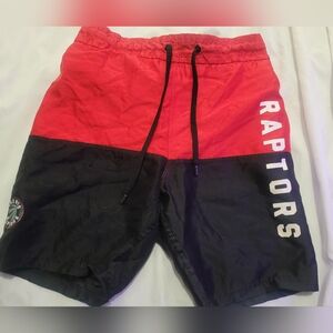 NBA Raptors Red and Black Colorblock Men's Shorts